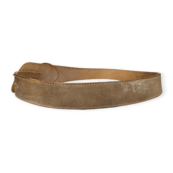 Vintage Banana Republic Save the Tiger 100% Leather Belt with Bone Buckle main image 8